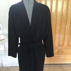 Original Vintage Black label Sz10 Black Silk Donna Karan Wrap Dress. Collectors!